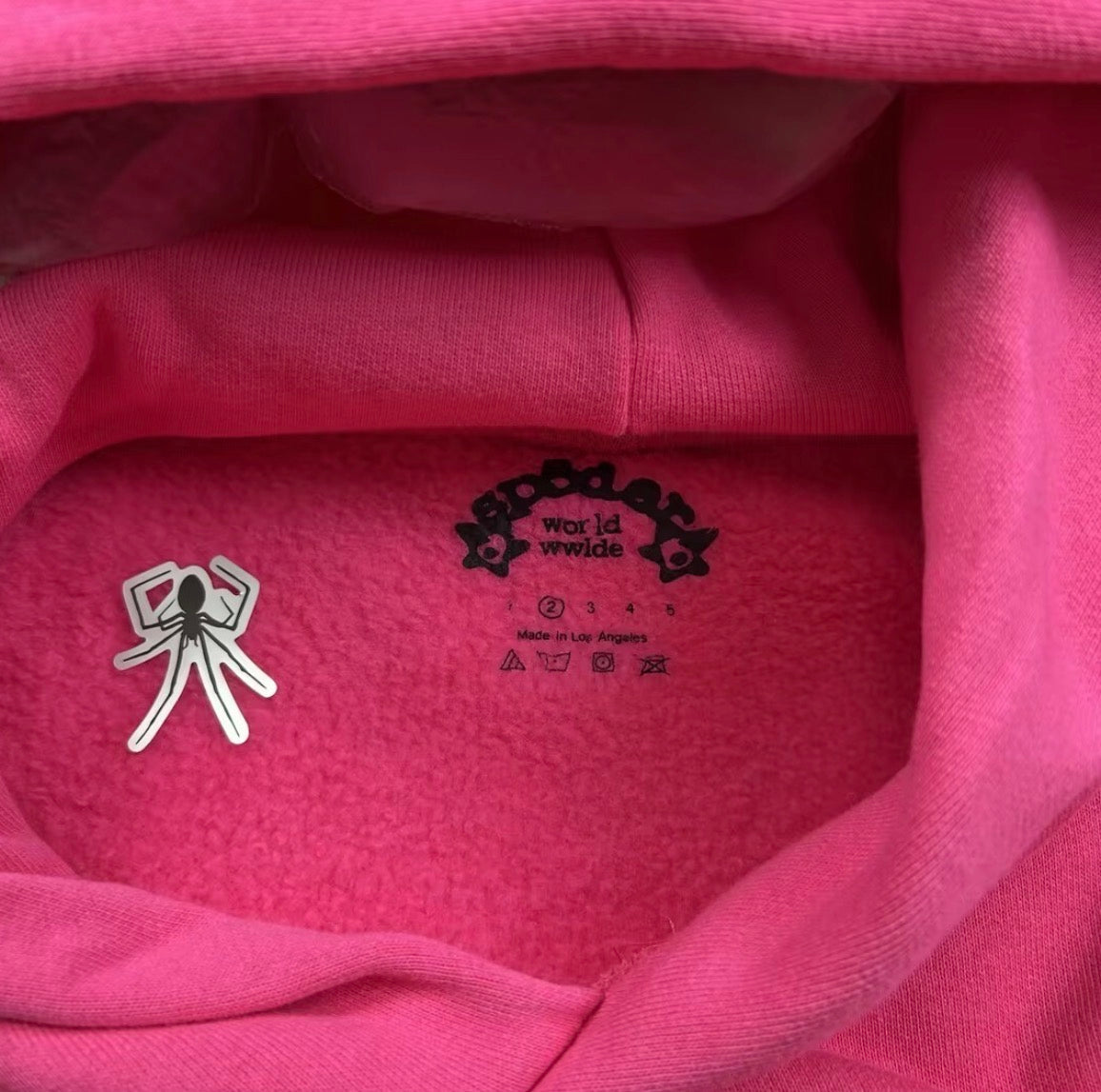 Pink Sp5der Web Rhinestone Hoodie -Unisex Streetwear